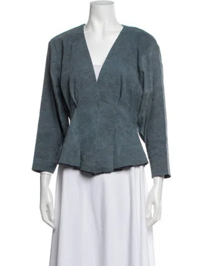 Pre-owned Donna Karan Linen Jacket In Blue