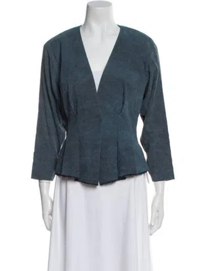 Pre-owned Donna Karan Linen Jacket W/ Tags In Blue