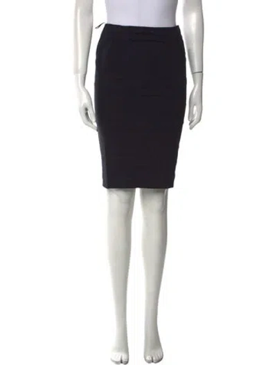 Pre-owned Donna Karan Linen Knee-length Skirt In Black