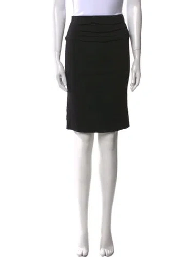 Pre-owned Donna Karan Linen Knee-length Skirt In Black