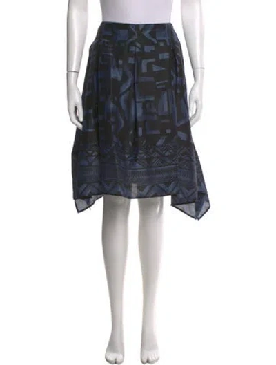 Pre-owned Donna Karan Linen Knee-length Skirt In Black