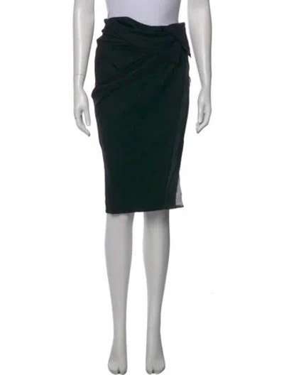 Pre-owned Donna Karan Linen Knee-length Skirt In Black