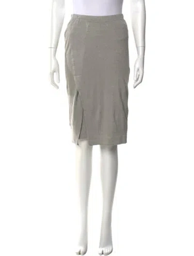 Pre-owned Donna Karan Linen Knee-length Skirt In Gray
