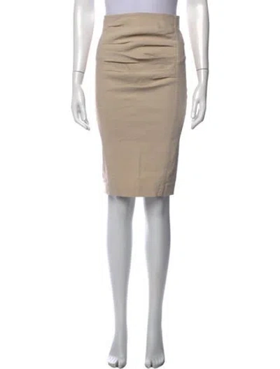 Pre-owned Donna Karan Linen Midi Length Skirt In Neutrals