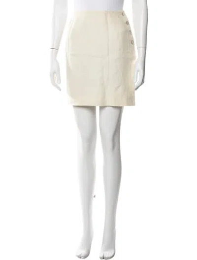 Pre-owned Donna Karan Linen Mini Skirt In Neutrals
