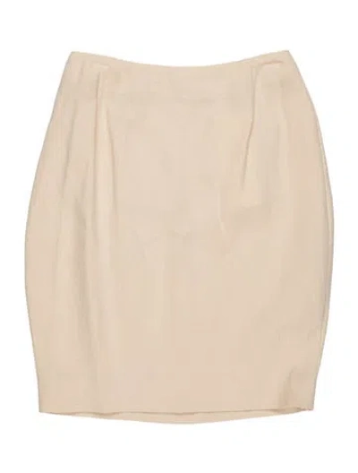 Pre-owned Donna Karan Linen Mini Skirt In Neutrals