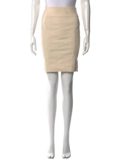 Pre-owned Donna Karan Linen Mini Skirt In Neutrals