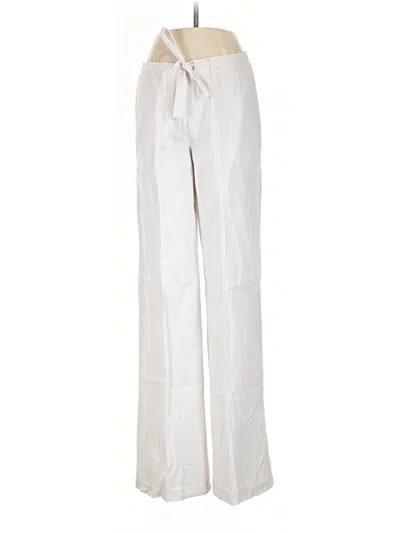 Pre-owned Donna Karan Linen Pants In White