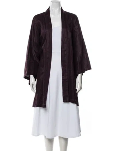 Pre-owned Donna Karan Linen Robe In Purple