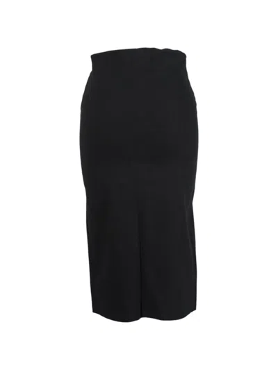 Pre-owned Donna Karan Linen Skirt In Black