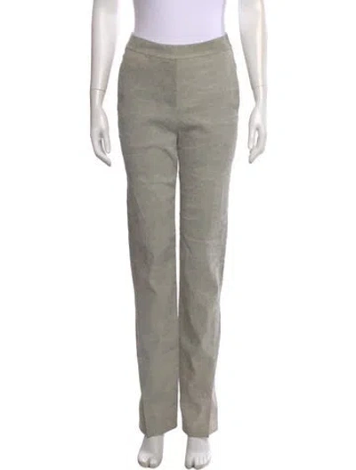 Pre-owned Donna Karan Linen Straight Leg Pants W/ Tags In Grey