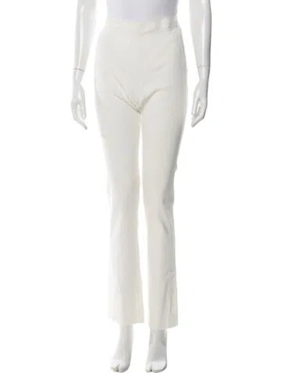 Pre-owned Donna Karan Linen Straight Leg Pants In White
