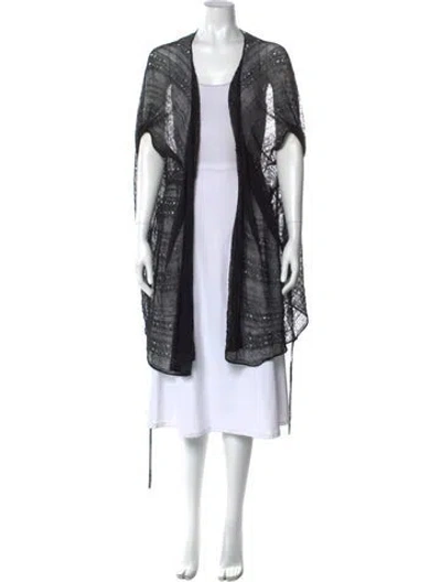 Pre-owned Donna Karan Linen V-neck Tunic In Black