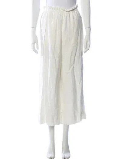 Pre-owned Donna Karan Linen Wide Leg Pants In Neutral