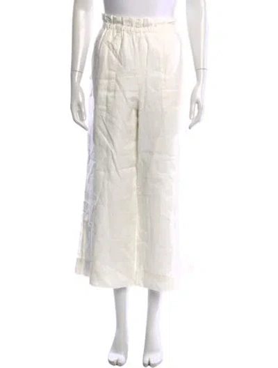 Pre-owned Donna Karan Linen Wide Leg Pants In Neutral