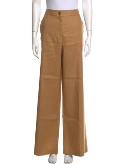 Pre-owned Donna Karan Linen Wide Leg Pants W/ Tags In Neutral
