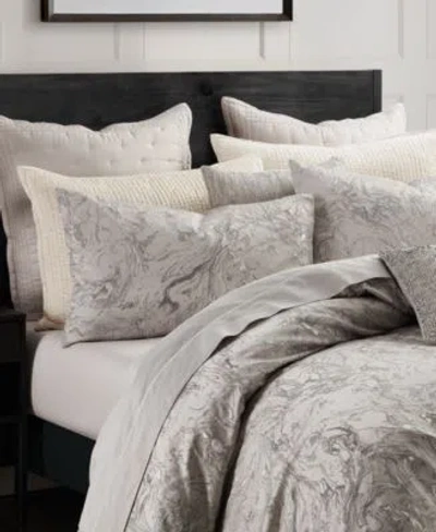 Donna Karan Liquid Marble Duvet Covers In Platinum
