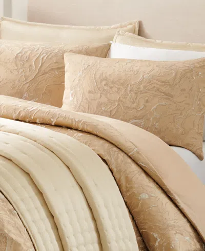 Donna Karan Liquid Marble Sham, Standard In Gold