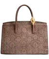 Donna Karan Loden Python Suede Medium Satchel Handbag In Brown