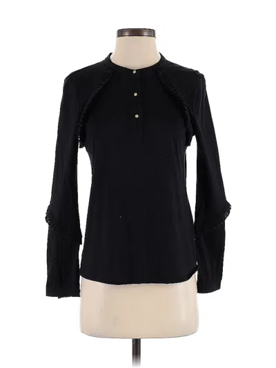 Pre-owned Donna Karan Long Sleeve Blouse In Black