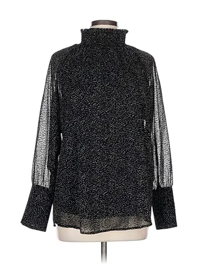 Pre-owned Donna Karan Long Sleeve Blouse In Black