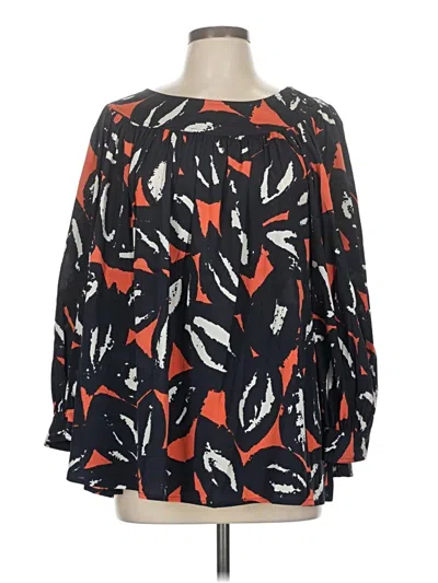 Pre-owned Donna Karan Long Sleeve Blouse In Black