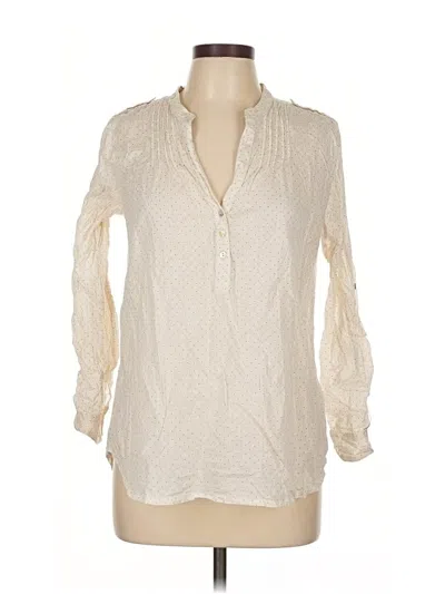 Pre-owned Donna Karan Long Sleeve Blouse In Ivory