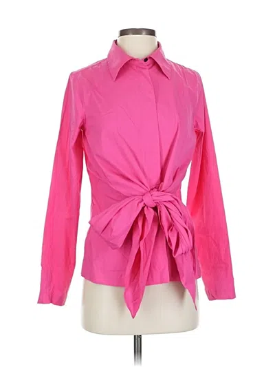 Pre-owned Donna Karan Long Sleeve Blouse In Pink