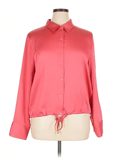 Pre-owned Donna Karan Long Sleeve Blouse In Red