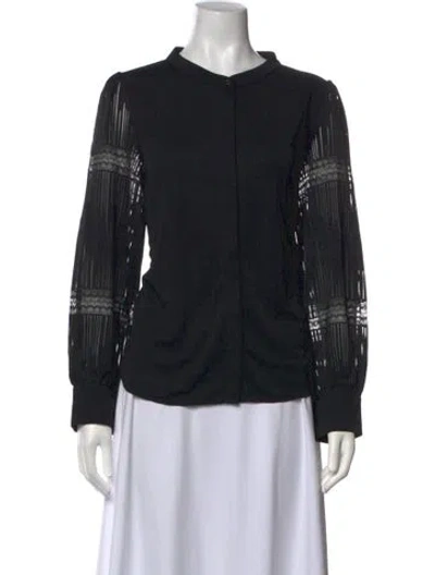 Pre-owned Donna Karan Long Sleeve Blouse W/ Tags In Black