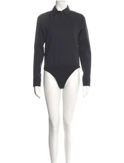 Pre-owned Donna Karan Long Sleeve Bodysuit W/ Tags In Gray