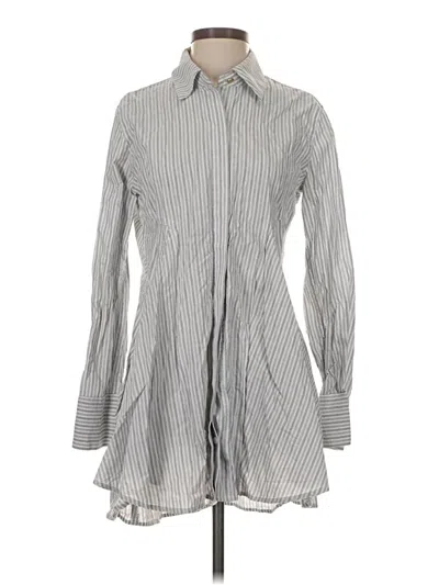Pre-owned Donna Karan Long Sleeve Button Down Shirt In Gray