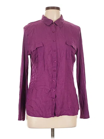 Pre-owned Donna Karan Long Sleeve Button Down Shirt In Purple