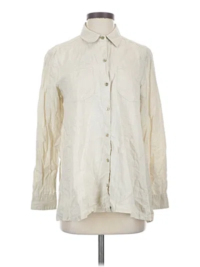 Pre-owned Donna Karan Long Sleeve Button Down Shirt In White