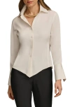 Donna Karan New York Long Sleeve Button-up Shirt In Cream