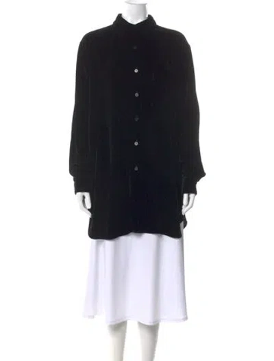 Pre-owned Donna Karan Long Sleeve Top In Black
