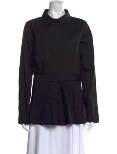Pre-owned Donna Karan Long Sleeve Top In Black