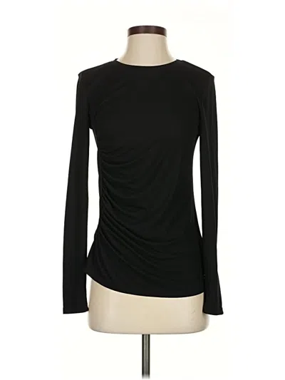 Pre-owned Donna Karan Long Sleeve Top Black Boatneck Tops