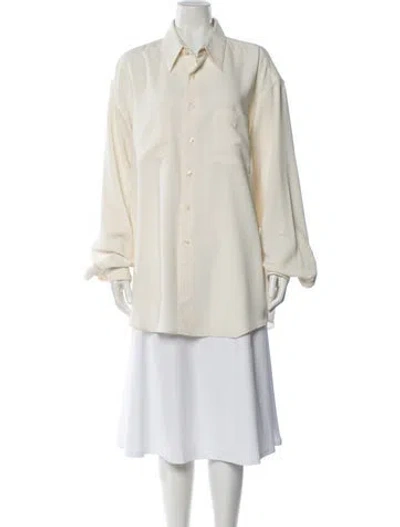 Pre-owned Donna Karan Long Sleeve Top In Neutral