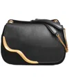 Donna Karan Malverne Leather & Suede Crossbody With Chain Strap In Blk,gold