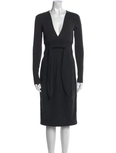 Pre-owned Donna Karan Merino Wool Knee-length Dress W/ Tags In Black