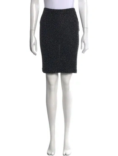 Pre-owned Donna Karan Merino Wool Mini Skirt In Grey