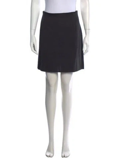 Pre-owned Donna Karan Merino Wool Mini Skirt In Grey