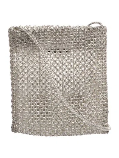 Pre-owned Donna Karan Mesh Messenger Bag In Gray