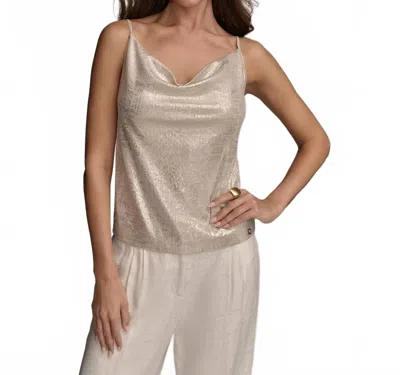 Donna Karan Metallic Sequin Embellished Camisole In Sand In Neutral