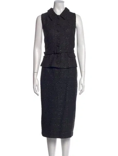 Pre-owned Donna Karan Midi Length Dress In Black