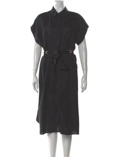 Pre-owned Donna Karan Midi Length Dress In Gray
