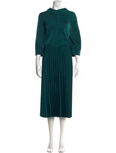 Pre-owned Donna Karan Midi Length Dress In Green
