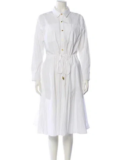 Pre-owned Donna Karan Midi Length Dress In White