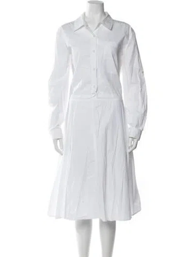 Pre-owned Donna Karan Midi Length Dress In White